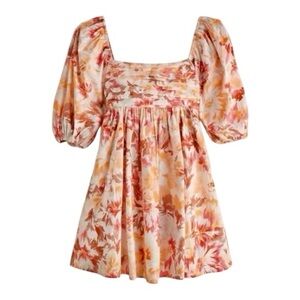 ABERCROMBIE & FITCH | Floral Puff Sleeve Mini Dress